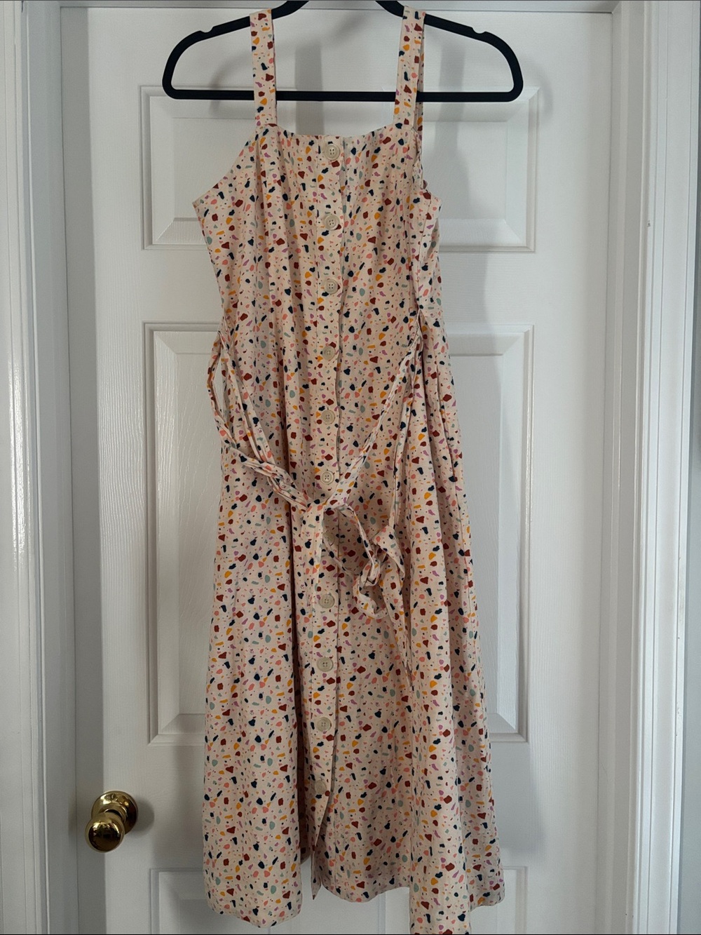 Madewell Sleeveless Button Down dress with tie waist  size 6